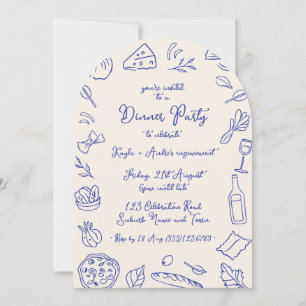 Dinner Party Arch Invitation Amalfi Coast Kaart