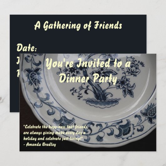 Dinner Party Bord Kaart (Voorkant / Achterkant)