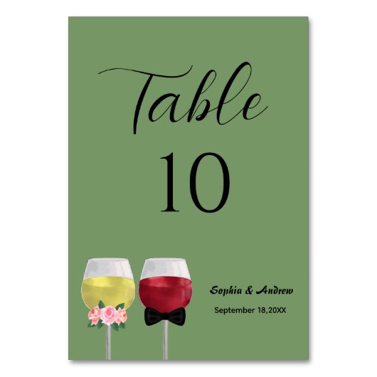  Dinner Party Bruid en Bruidegom Wijnbruiloft Kaart (Voorkant)