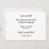 Dinner Party Casual Uitnodiging Kaart (Achterkant)