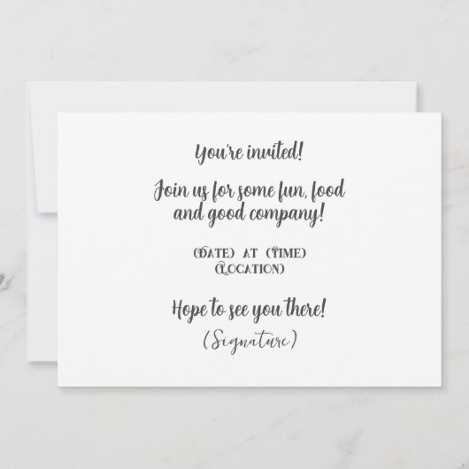 Dinner Party Casual Uitnodiging Kaart (Achterkant)