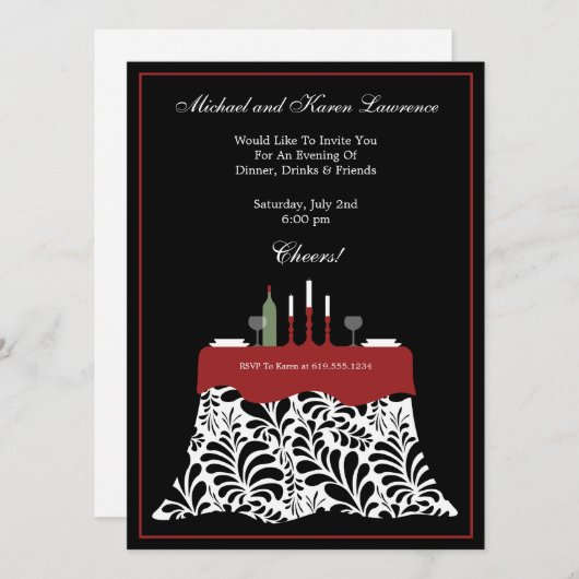 Dinner Party Celebration Kaart (Voorkant / Achterkant)