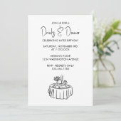 Dinner Party Eenvoudige Elegante Uitnodiging (Staand voorkant)