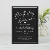 Dinner Party Invitation Template Black Adult Any A Kaart (Staand voorkant)