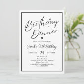 Dinner Party Invitation Template Black Adult Any A Kaart (Staand voorkant)