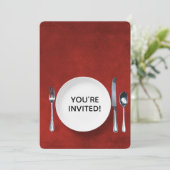 Dinner Party Invite Kaart (Staand voorkant)