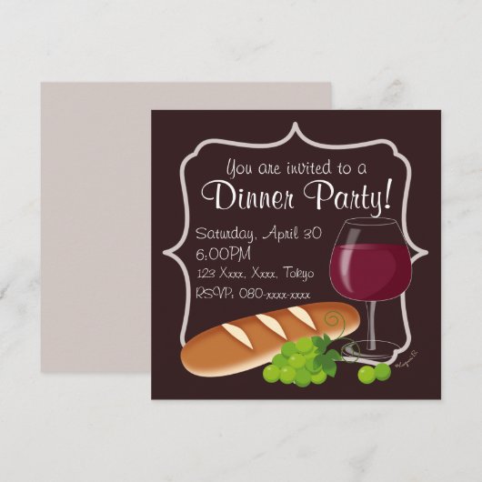 Dinner Party Kaart (Voorkant / Achterkant)