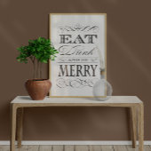 Dinner Party Kitchen Dining Room Eat Drink Merry Poster