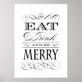 Dinner Party Kitchen Dining Room Eat Drink Merry Poster (Voorkant)