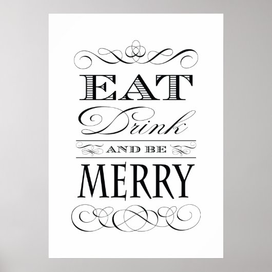 Dinner Party Kitchen Dining Room Eat Drink Merry Poster (Voorkant)