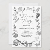 Dinner Party, Minimalist Party, Birthday Dinner, Kaart (Voorkant)