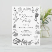 Dinner Party, Minimalist Party, Birthday Dinner, Kaart (Staand voorkant)