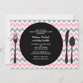 Dinner Party nodigt/ontmoet de babymeisjesdouche u Kaart (Voorkant)