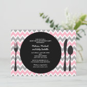 Dinner Party nodigt/ontmoet de babymeisjesdouche u Kaart (Staand voorkant)