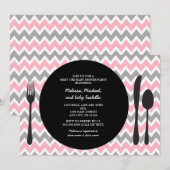 Dinner Party nodigt/ontmoet de babymeisjesdouche u Kaart (Voorkant / Achterkant)