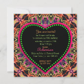 Dinner party over Bright & Stor Groovy Hippie Bohe Kaart (Achterkant)