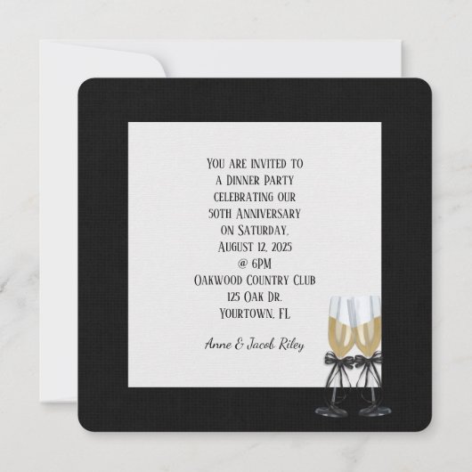 Dinner Party Polka Dot nodigen Kaart (Achterkant)