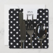 Dinner Party Polka Dot nodigen Kaart (Voorkant)