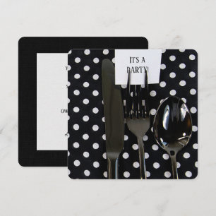 Dinner Party Polka Dot nodigen Kaart