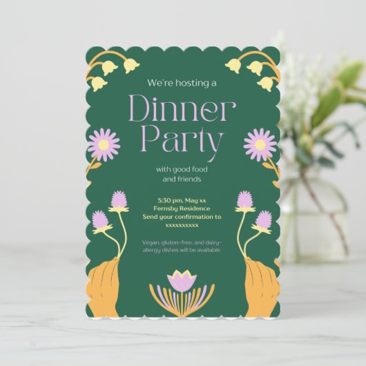 Dinner Party Uitnodiging Elite (Staand voorkant)