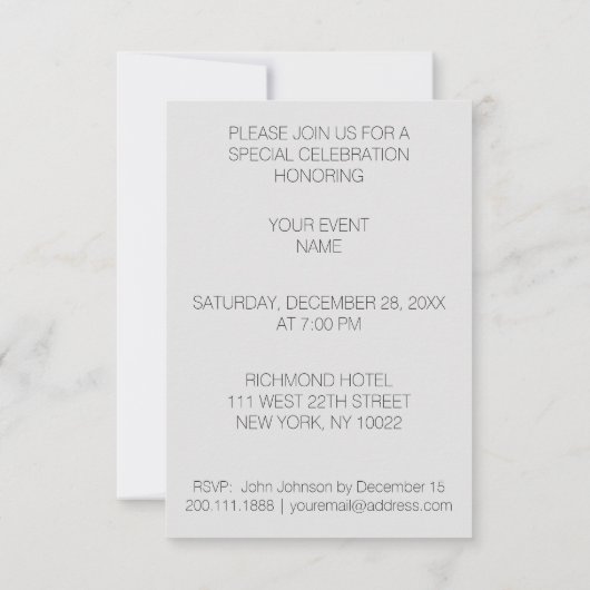 Dinner Party uitnodiging VIP uitnodiging (Achterkant)