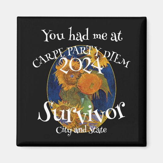 Dinner Party Vakantie 2024 Cocktail Wijnkaas Magneet (Voorkant)