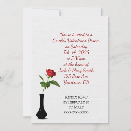 Dinner Party Valentijnsdag nodigt uit Kaart (Achterkant)