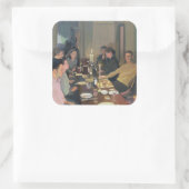 Dinner Party Vierkante Sticker (Tas)