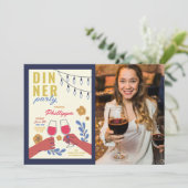 Dinner Party Vrienden Verjaardag Wijn Proeverij Lu Kaart (Staand voorkant)