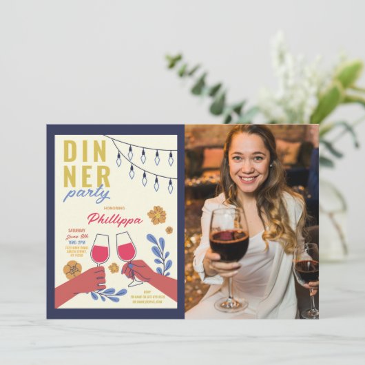 Dinner Party Vrienden Verjaardag Wijn Proeverij Lu Kaart (Staand voorkant)