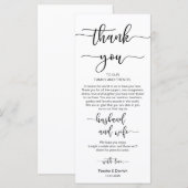 Dinner Place-instelling Bedankt, Black Script-Kaar Programmakaart (Voorkant / Achterkant)