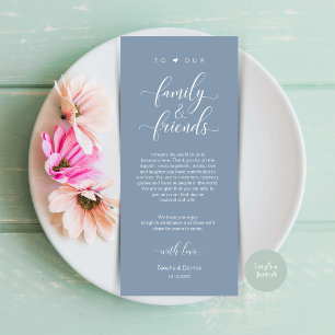 Dinner Place setting Bedankt, Dusty Blue Kaart