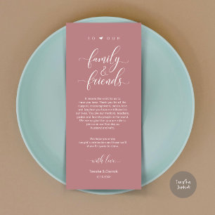 Dinner Place setting Bedankt, Dusty Roos Kaart