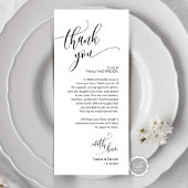 Dinner Place setting Bedankt, Modern Script Kaart