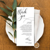 Dinner Place setting Bedankt, Modern Script Kaart