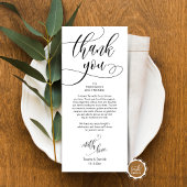 Dinner Place setting Bedankt, Modern Script Kaart