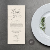 Dinner Place setting Bedankt, Modern Script Kaart