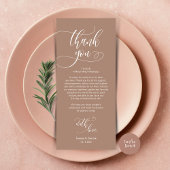 Dinner Place setting Bedankt, Modern Script Kaart