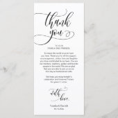 Dinner Place setting Bedankt, Modern Script Kaart (Voorkant)