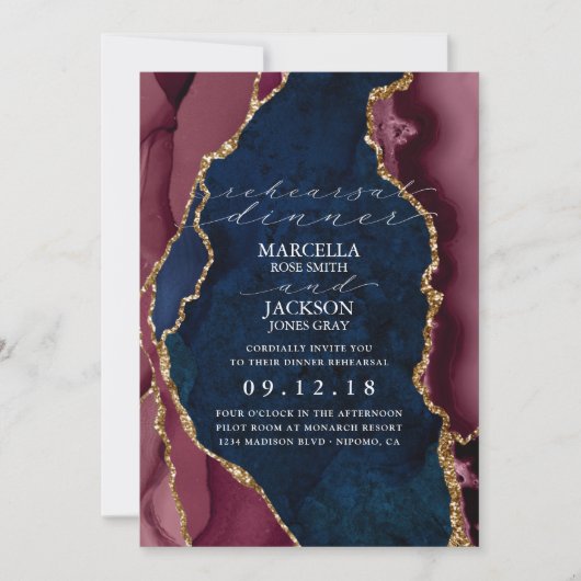 Dinner-repetitie voor marineafval, Bourgogne en go Kaart (Voorkant)