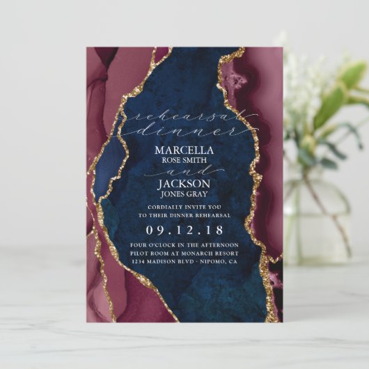 Dinner-repetitie voor marineafval, Bourgogne en go Kaart (Staand voorkant)