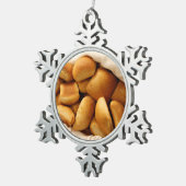 Dinner Rolls mandje Tin Sneeuwvlok Ornament (Rechts)