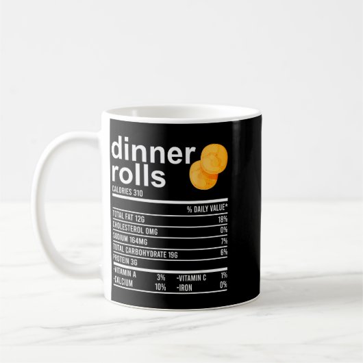 Dinner Rolls Nutrition Facts Apparel Funny Thanksg Koffiemok (Links)