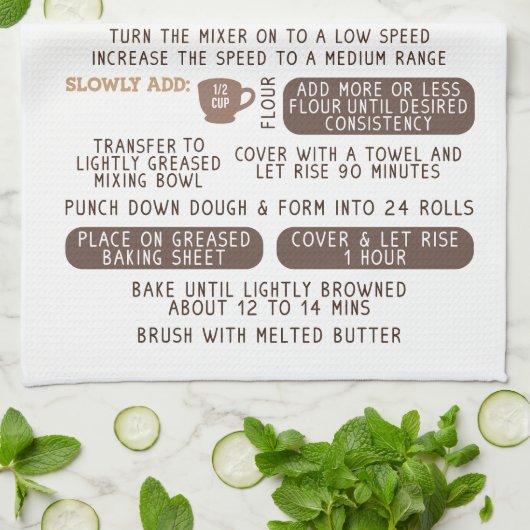 Dinner Rolls ontvang Tea Kitchen Towel Theedoek (Gevouwen)