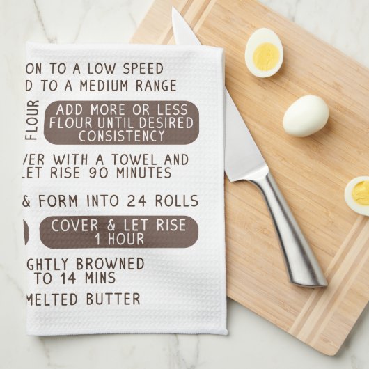 Dinner Rolls ontvang Tea Kitchen Towel Theedoek (Quarter Fold)