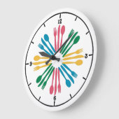 Dinner Time Colorful Kitchen Wall Clock Grote Klok (Hoek)