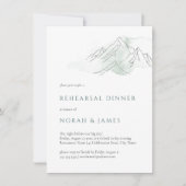 Dinner van groene en witte bruiloft kaart (Voorkant)