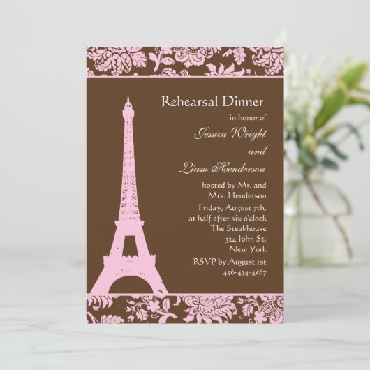 Dinner van Parijs en Chocolade Kaart (Staand voorkant)