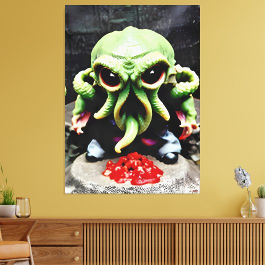Dinner with Cthulhu Canvas Afdruk (Insitu (Woonkamer))