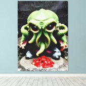 Dinner with Cthulhu Canvas Afdruk (Insitu (Houten vloer))